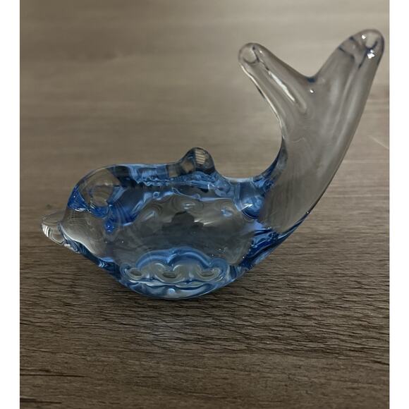 Hand Blown Glass Dolphin Figurine - Picture 1 of 3